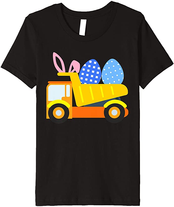 Kids Easter Egg Construction Truck Bunny Toddler Baby Little Boys Premium T-Shirt