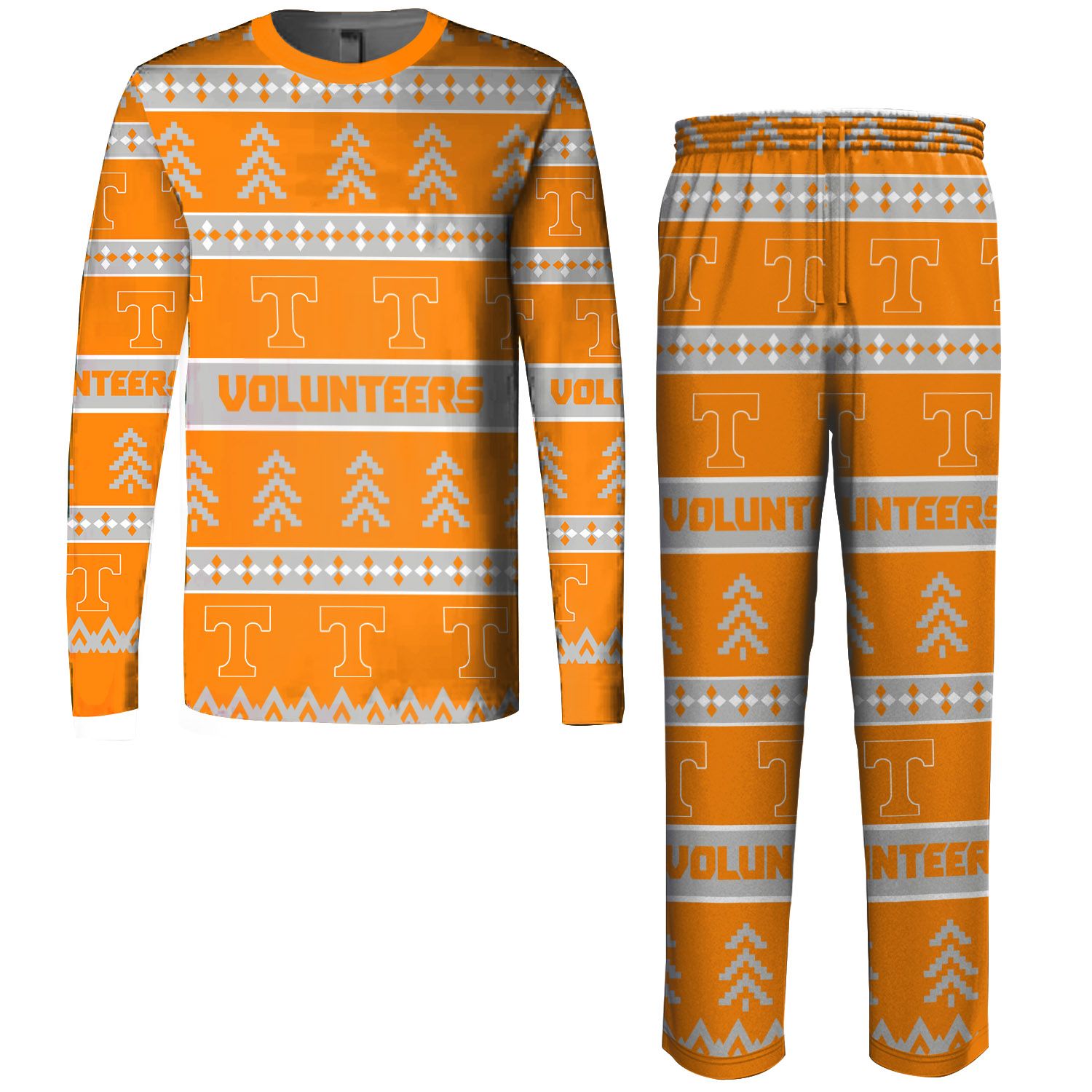 Tennessee Volunteers Ugly Xmas Design Best Holiday Matching Family Christmas Pajamas Pjs Pyjamas For Mens Womens Couples Adults Kids Plus Size