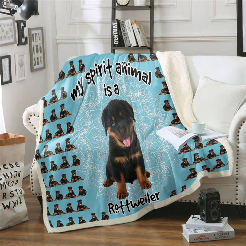 Rottweiler Is My Spirit Animal CLH2312324F Sherpa Fleece Blanket