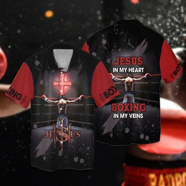 Jesus In My Heart Boxing Veins Hawaii Shirt For Men Women Ha63988