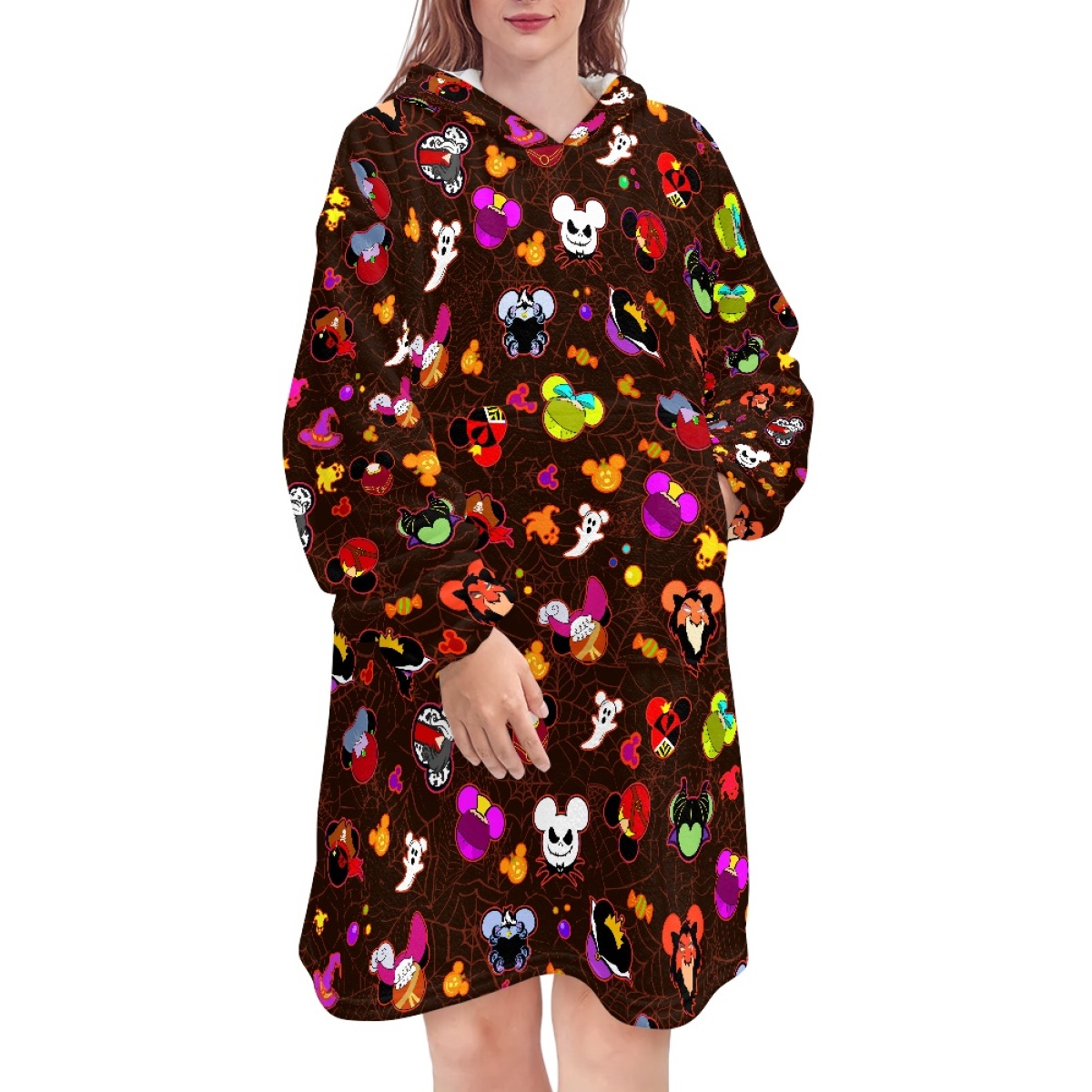 2022 New Disney Brand Blanket Sweater Mickey Pluto Animal Print Trend Casual Hoodie Fashion Long-Sleeved Warm Flannel Pullover alx