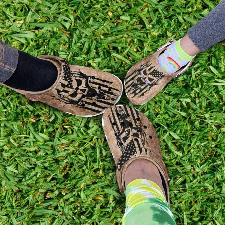 Deer And Skull America Shoes Crocs Clogs Th Of July