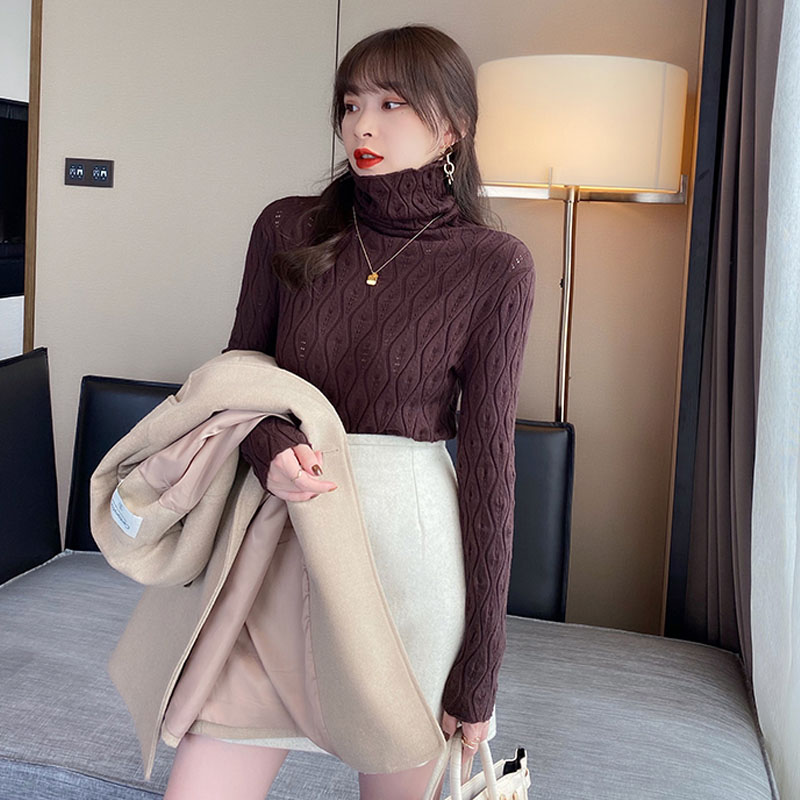 Turtleneck Pullover Women Sweaters Autumn Winter 2022 Cashmere Elegant Knitted Jumper Sweater Warm Tops Soft Pull Femme 22715 alx