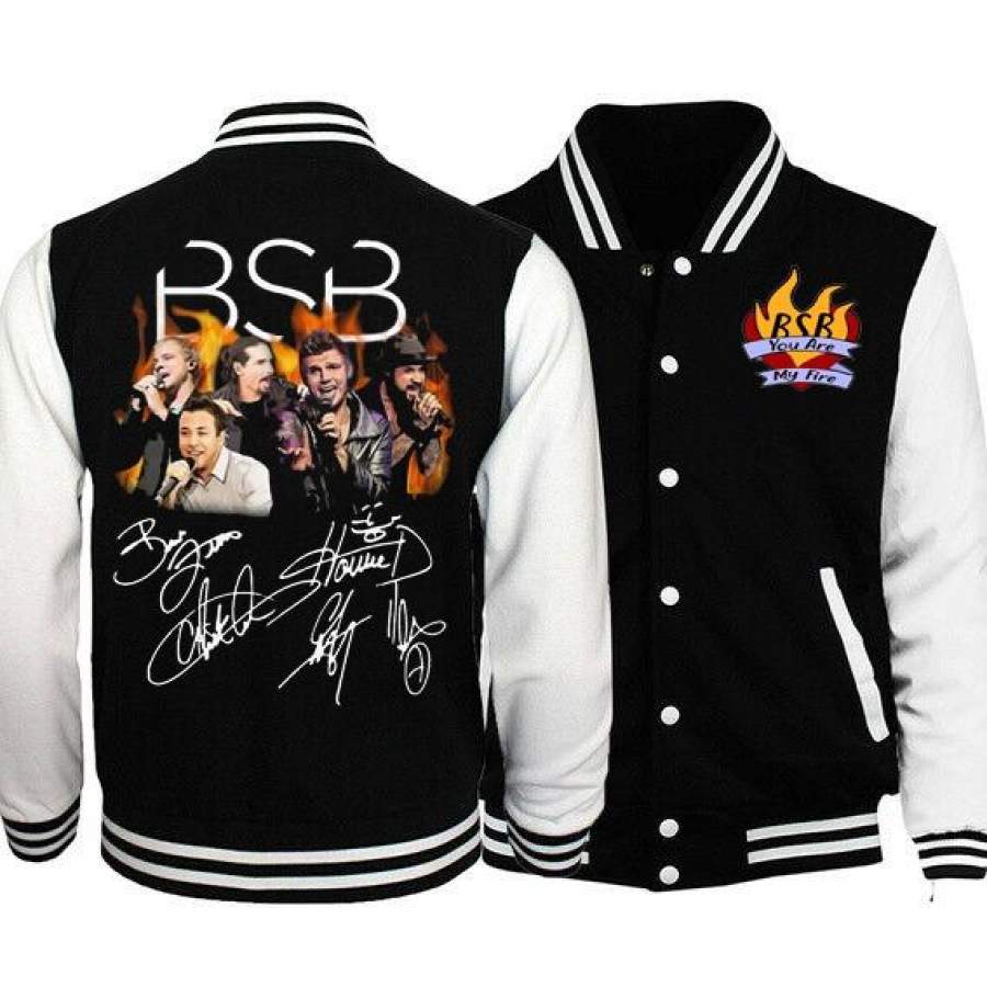 Backstreet Boys Signature Men’s   Baseball Jacket Sweatshirt