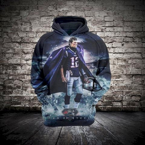 New England Patriots Tom Brady 3D Hoodie Zip Sweatshirt Custom Full  personalize Personalized Trending Gift