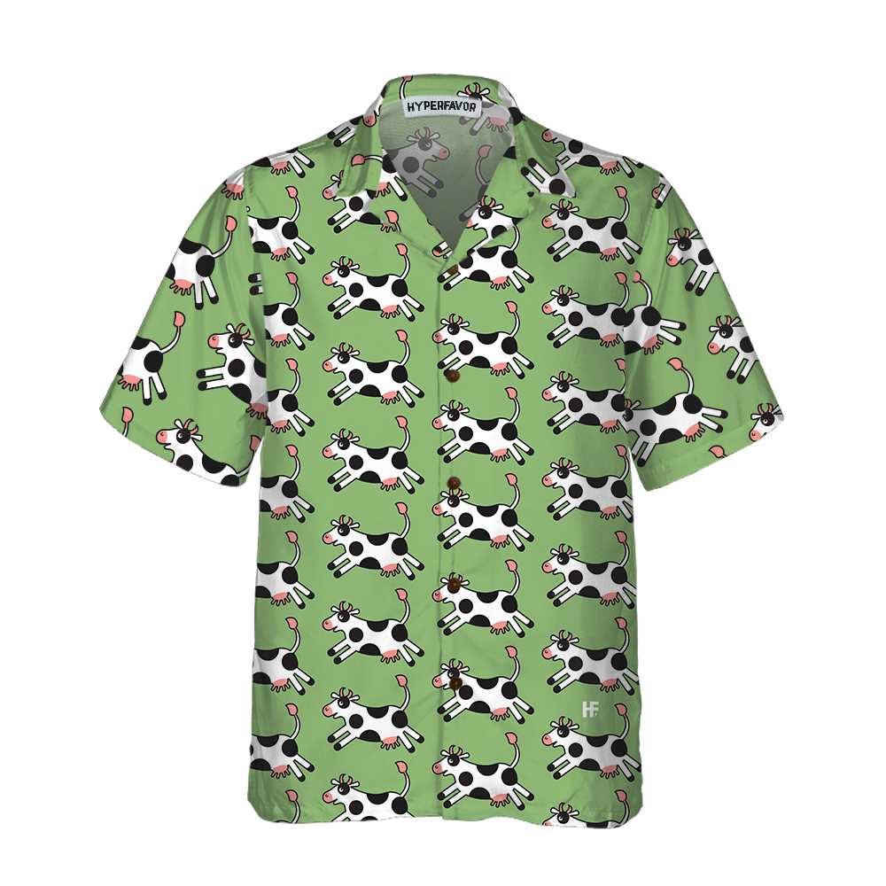 Jumping Cow Hawaii Shirt For Men Funny Print Ha31565