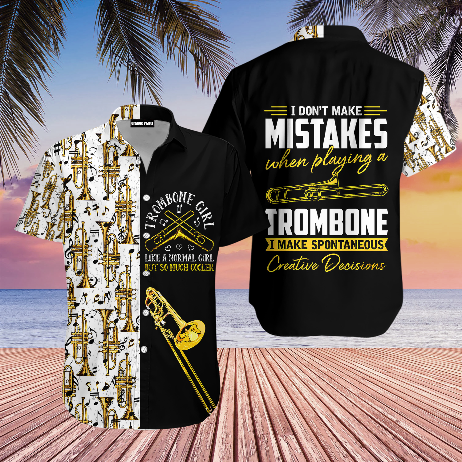 Trombone Music Hawaii Shirt For Men Women Ha24448