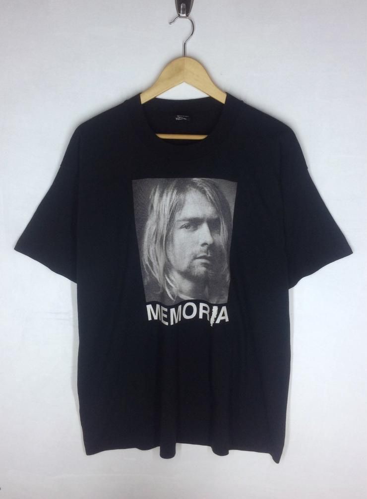 Rare Design Vintage Band Nirvana Memoria Kurt Cobain Grunge 1990S Shirt