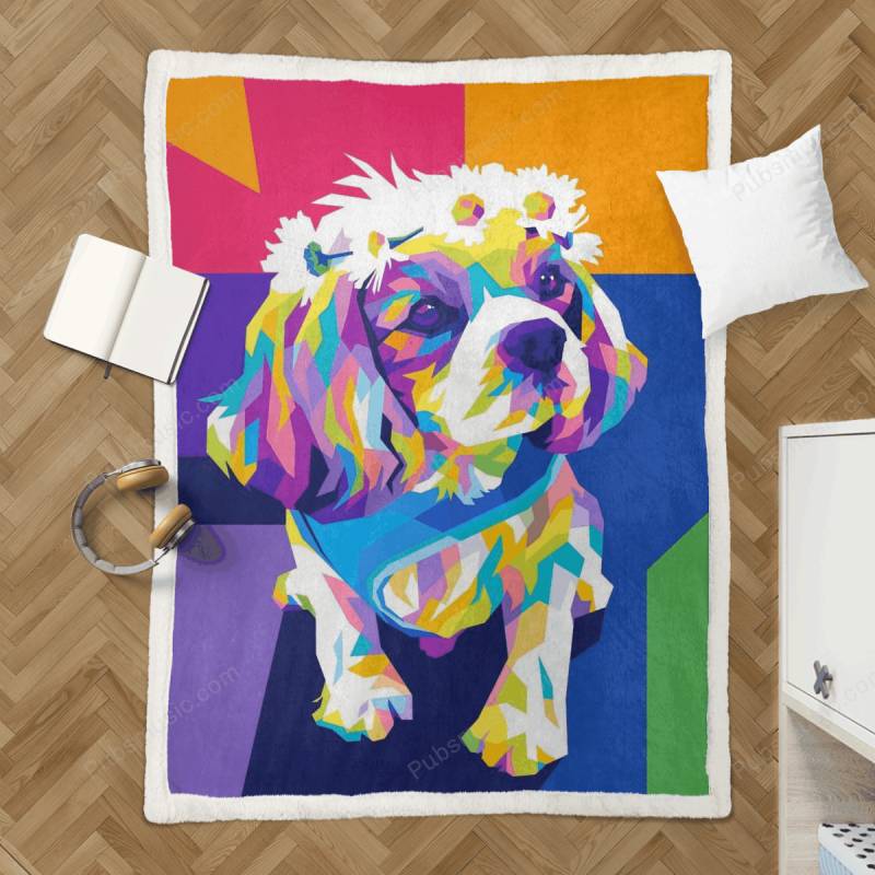 Puppies on WPAP – Animals Pop Art Sherpa Fleece Blanket