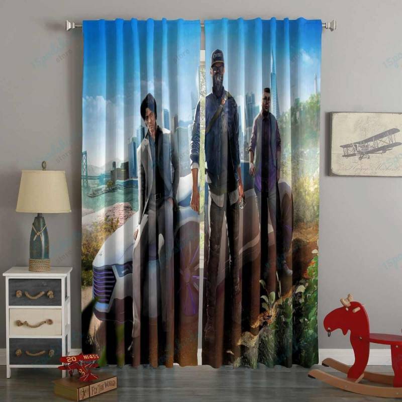 3D Printed Watch Dogs 2 Style Custom Living Room Curtains