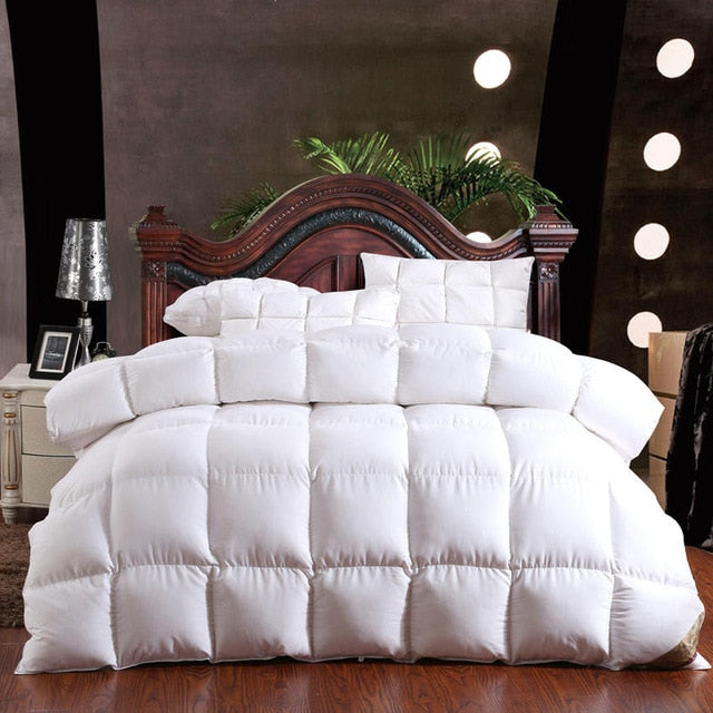 Goose Down 100% Quilt Comforter Blanket Duvet Filling Cotton Cover Twin Single Queen Supper King Size Yellow White Pink High Thread Count Bedroom