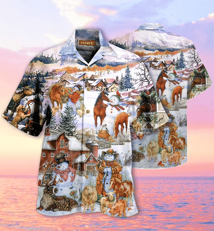 Cover Your Body With Amazing Farm On Christmas Days Unisex Hawaii Aloha Shirts Ha82182