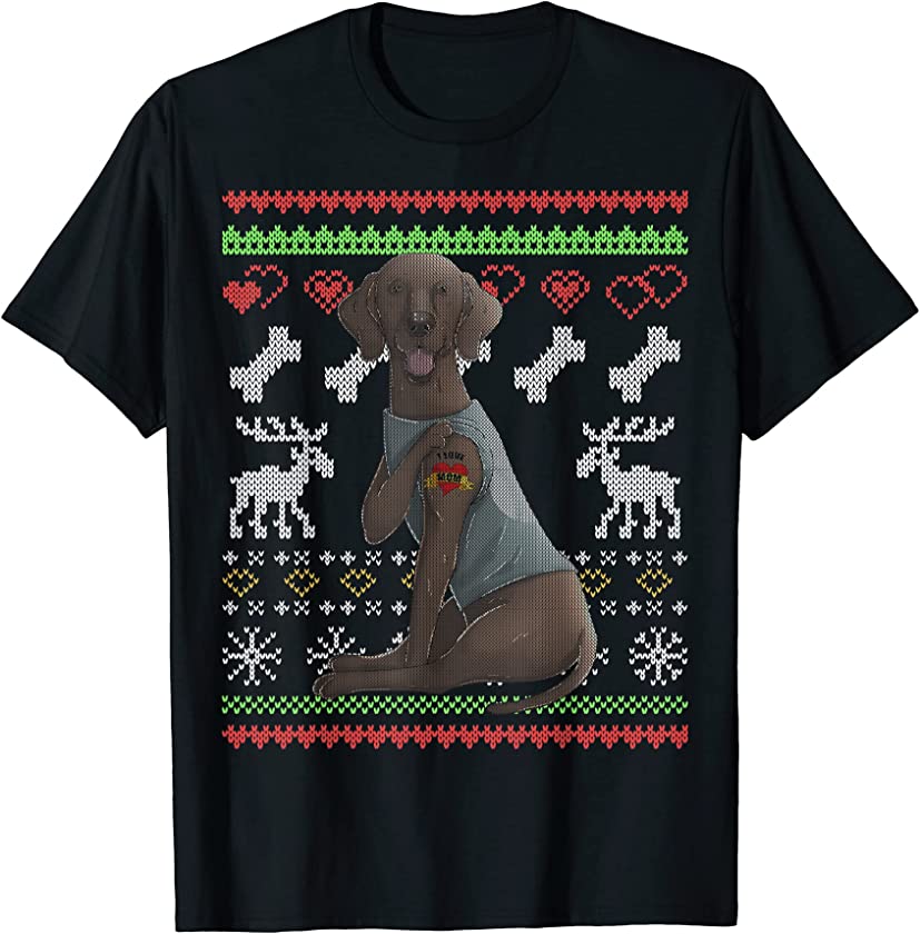 Vizsla Dog Santa Claus Ugly Christmas Pattern X-Mas T-Shirt