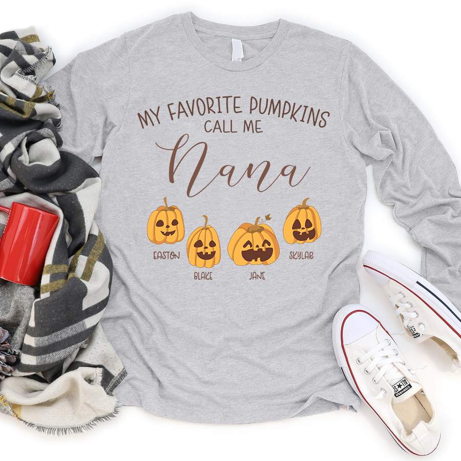 Personalized My Favorite Pumpkins Call Me Nana – Thanksgiving Shirt