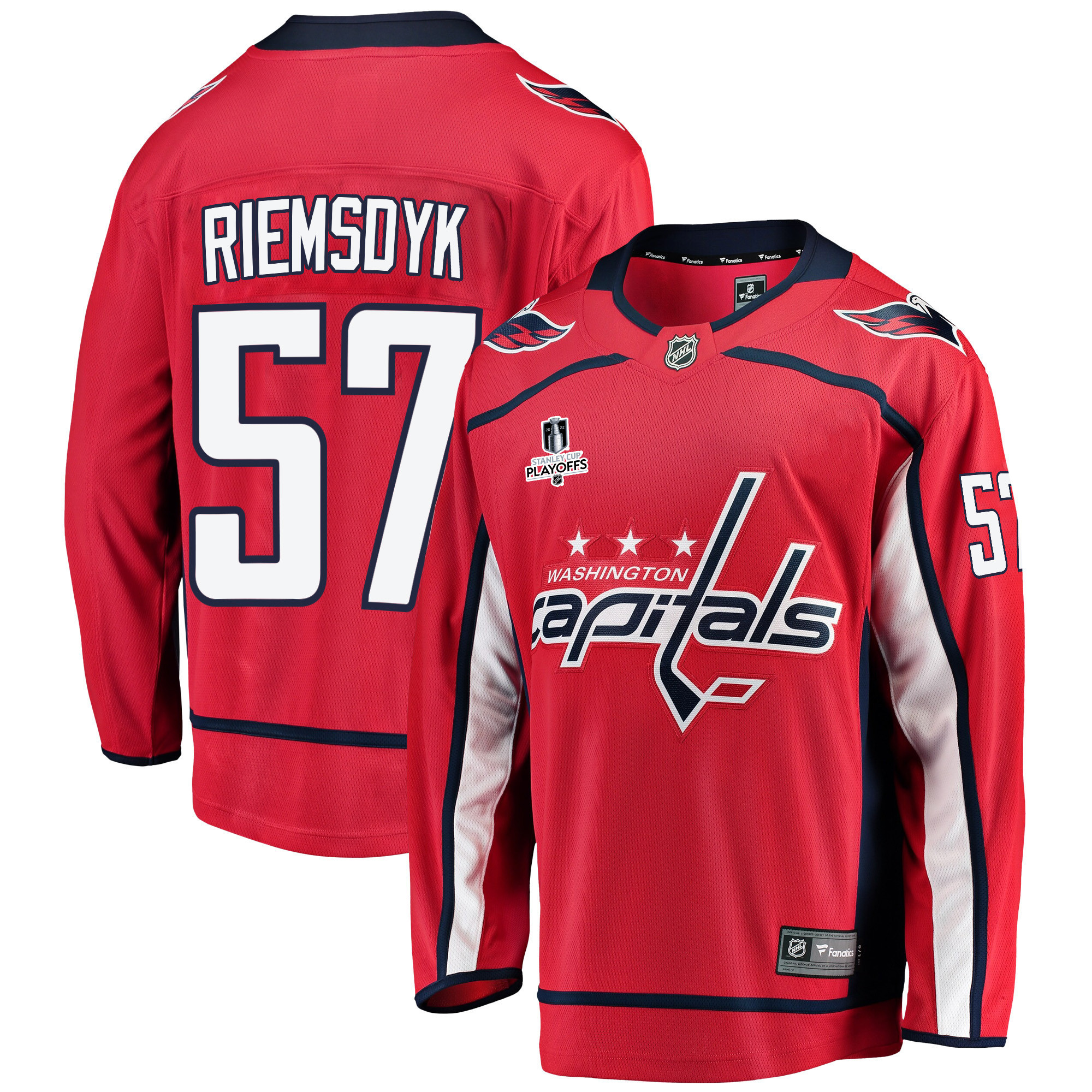 Washington Capitals Trevor van Riemsdyk 57 Home 2022 Stanley Cup Playoffs Breakaway Men Jersey – Red