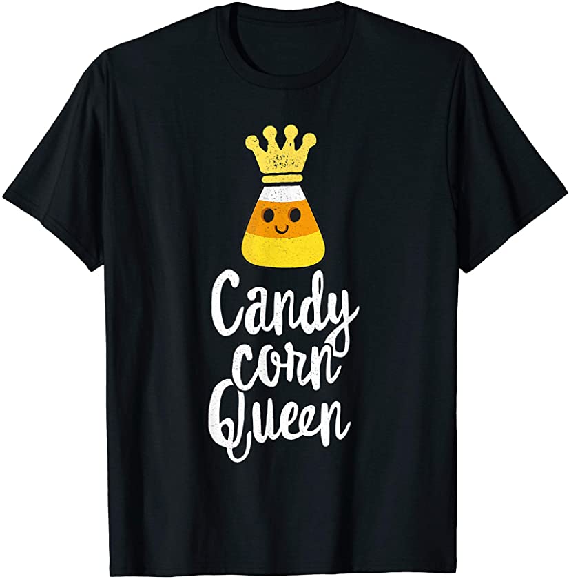 Candy Corn Queen Cute Halloween T-Shirt Kawaii Crown T-Shirt