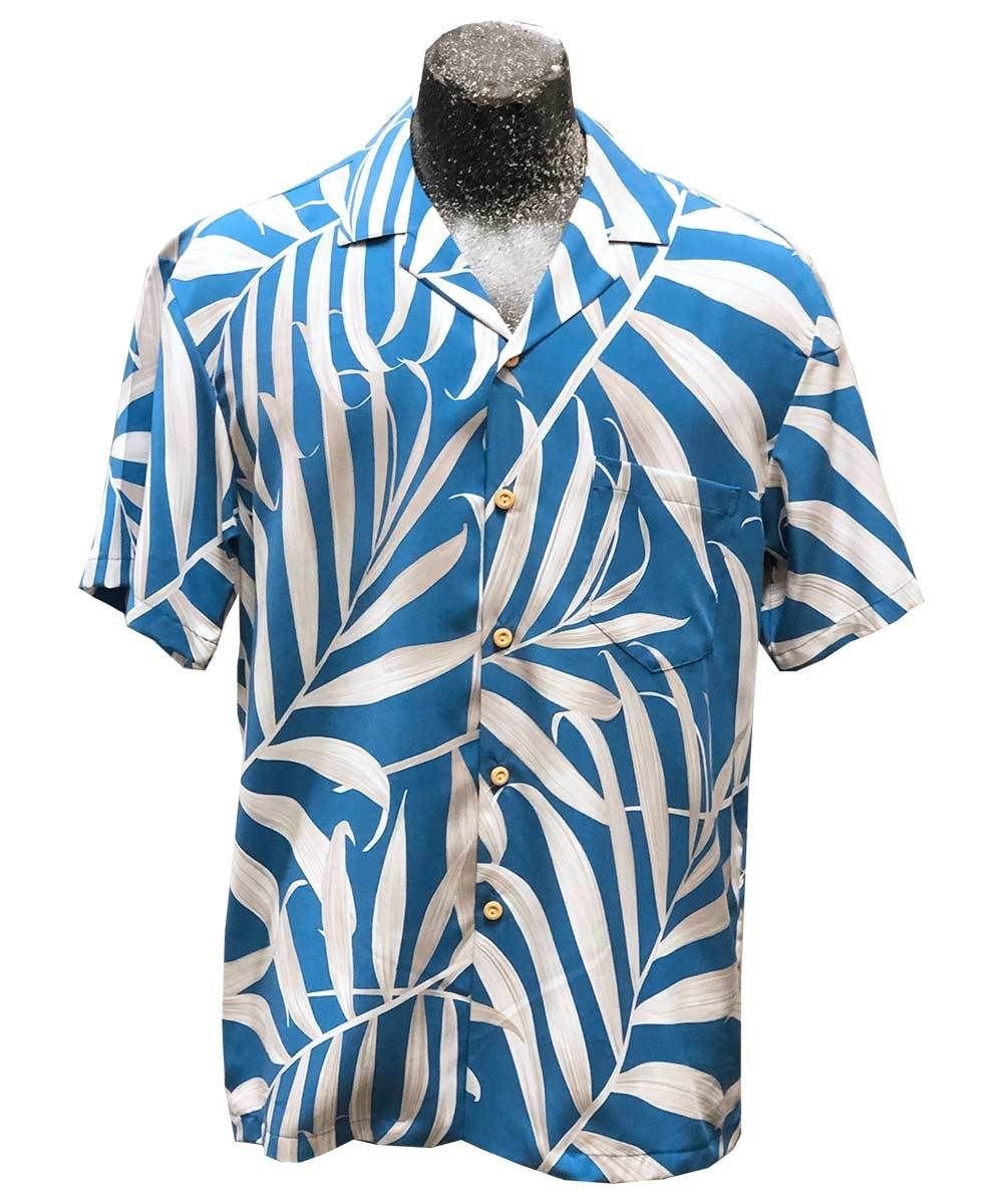 Palm Fronds Blue Hawaii Shirt Ha47145