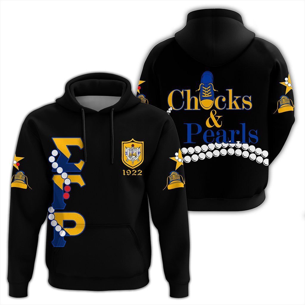 Sorority Hoodie – Sigma Gamma Rho Pearls K.H Chucks N Pearls Pullover Hoodie