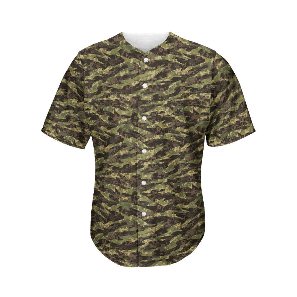 Tiger Stripe Camouflage Pattern Print Men’S Baseball Jersey 3D Print