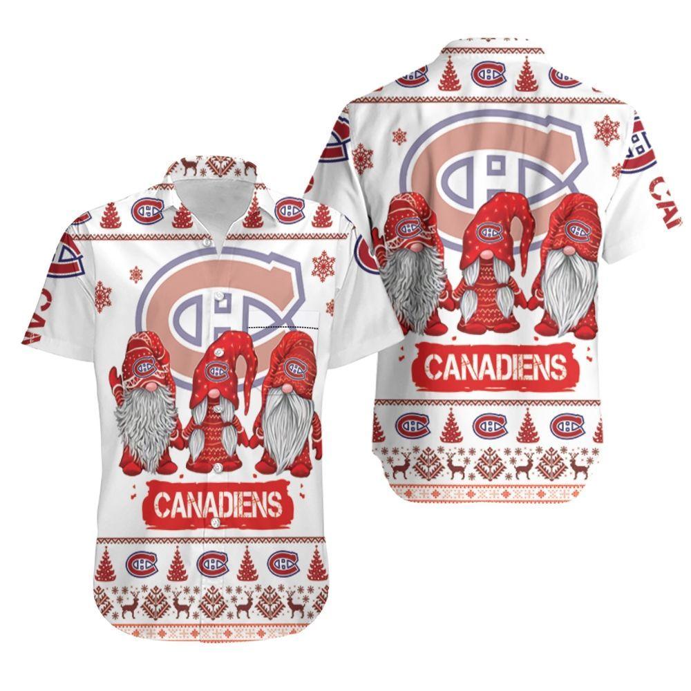 Beach Shirt Christmas Gnomes Montreal Canadiens Ugly Sweatshirt Christmas 3D Hawaiian Shirt