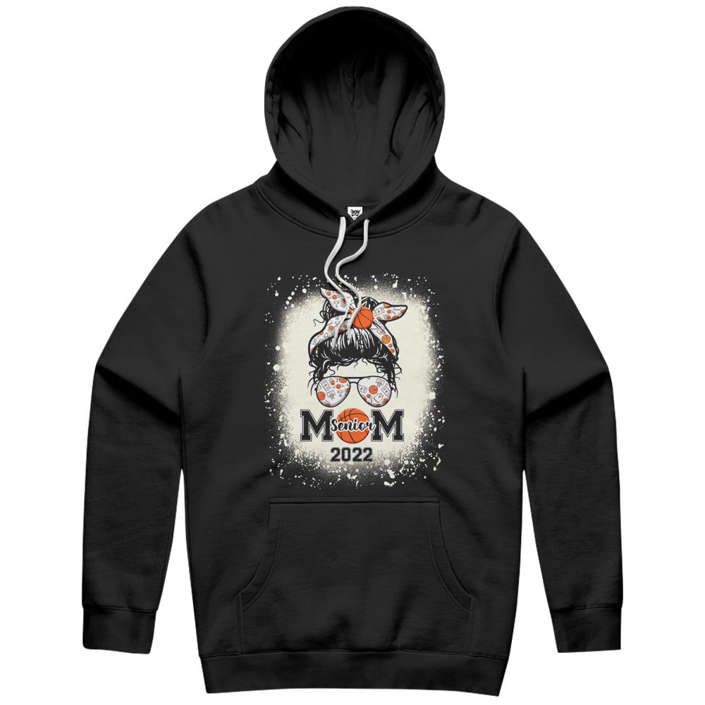 Basketball Senior Mom 2022 – Messy Bun Hoodie