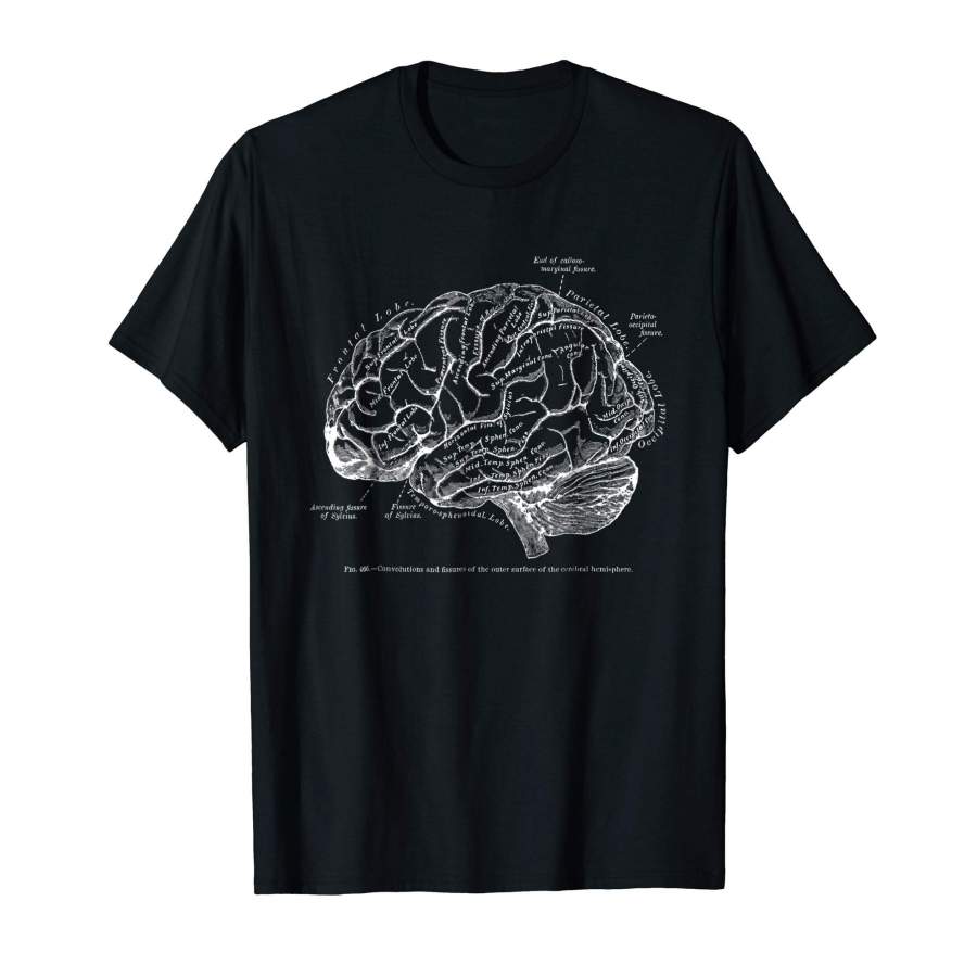 Vintage Human Anatomy Brain T-Shirt