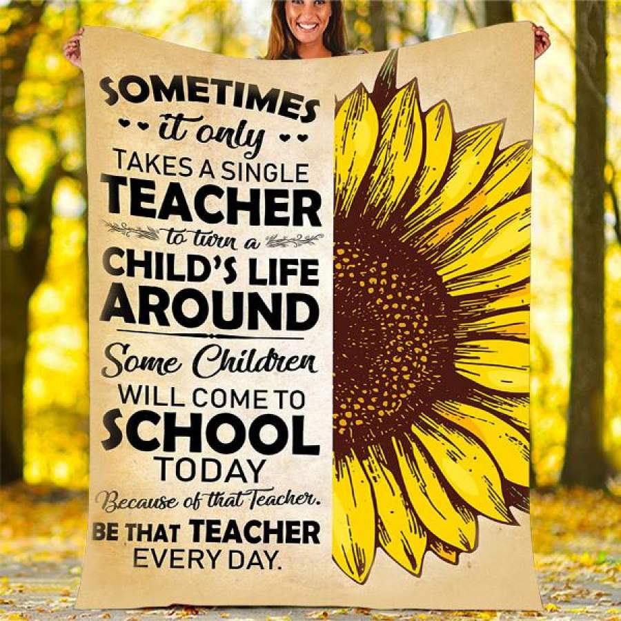 Sunflower Custom Blankets – Perfect Gift For Teacher 3 – Fleece Blanket