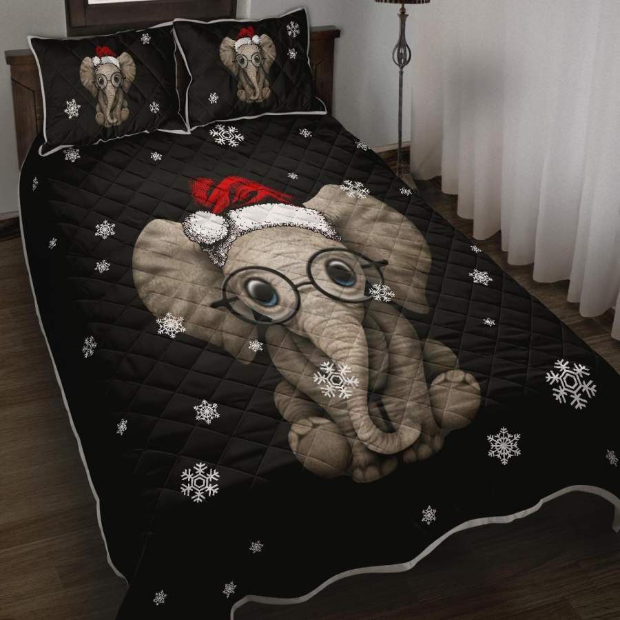 Elephant Xmas Quilt Bed Set