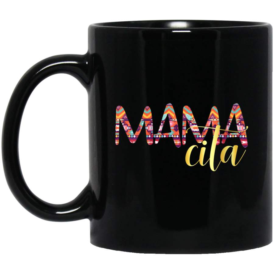 Womens Mamacia Serape For Women Cinco De Mayo Mom Mexican V-Neck Black Mug