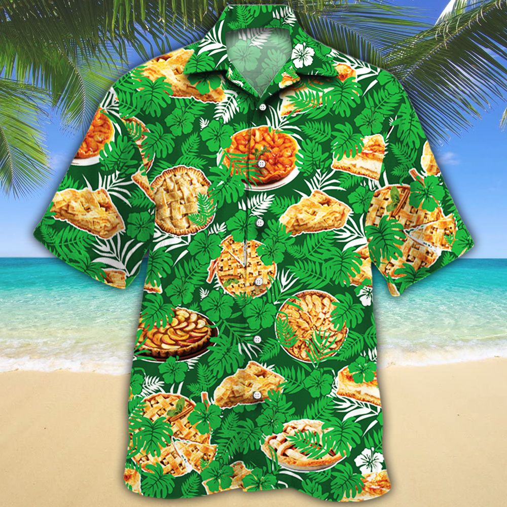 Apple Pie Lovers Green Floral Hawaii Shirt Ha77053