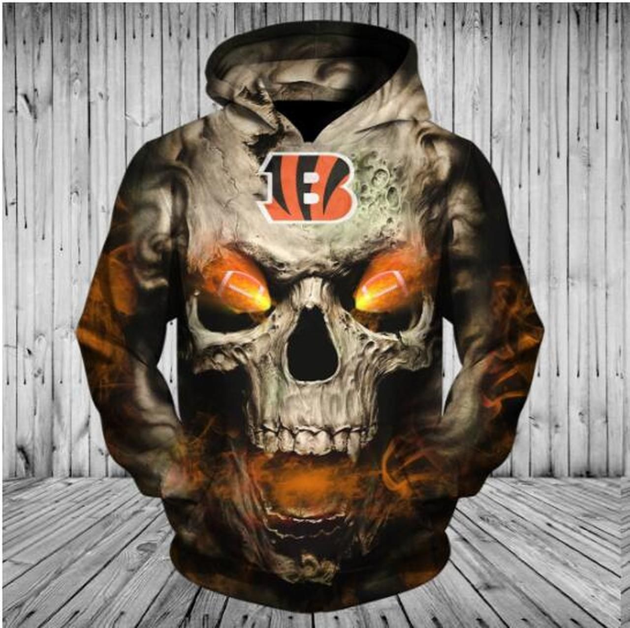 Cincinnati Beagals Neon Skull Hoodie 3D Zip Hoodie Cincinnati Beagals Hoodie 3Dshirt Cincinnati Beagals 3D Hoodiehoodie Zip 3D V22901