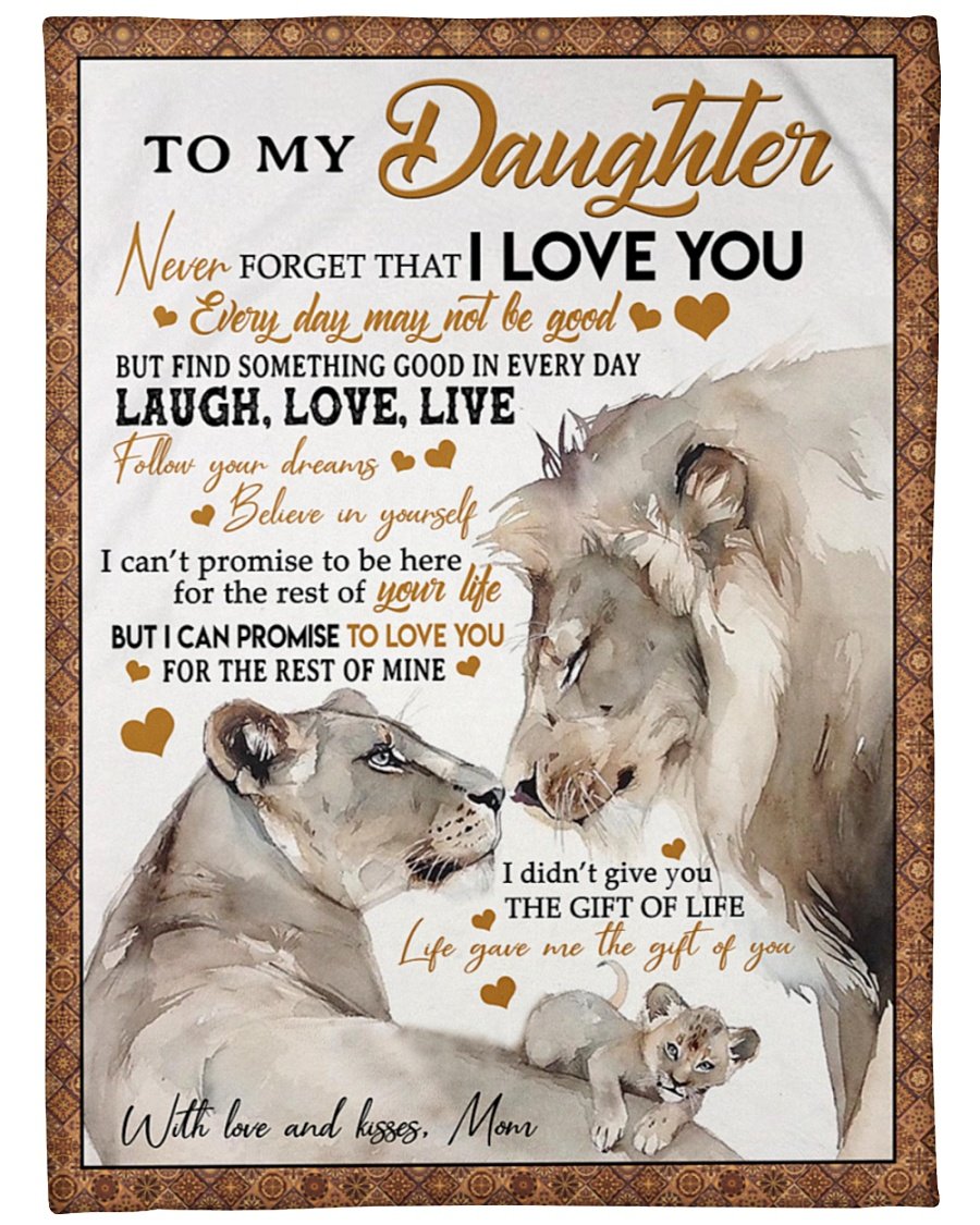 To My Daughter Laugh Love Live Blanket Birthday Gift Family Gift Gift For Daughter Gift From Mom To Daughter Home Decor Bedding Couch Sofa Soft And Comfy Cozy