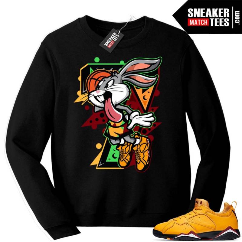 Match Jordan 7 low Taxi sweatshirt | Air Bunny | Black Sweatshirt