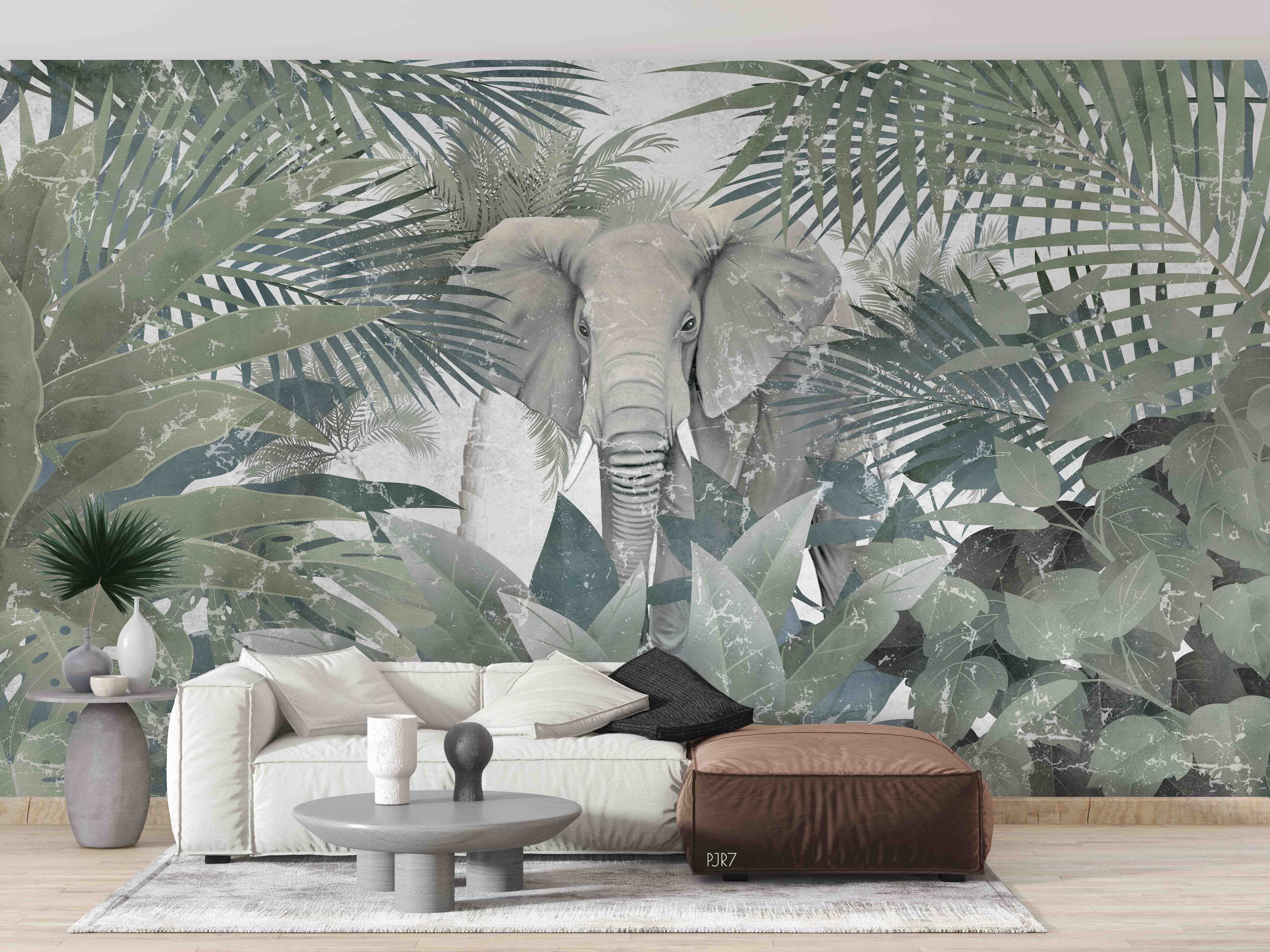 3D Landscape Tree Elephant Wall Mural Wallpaper Wj 6727