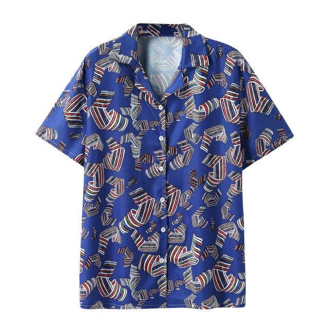 Animal Parrot Print Patchwork Fashion Hawaiian Men Shirt Cool Turn Down Collar Short Sleeve Streetwear Beach Summer Chic 2021 3