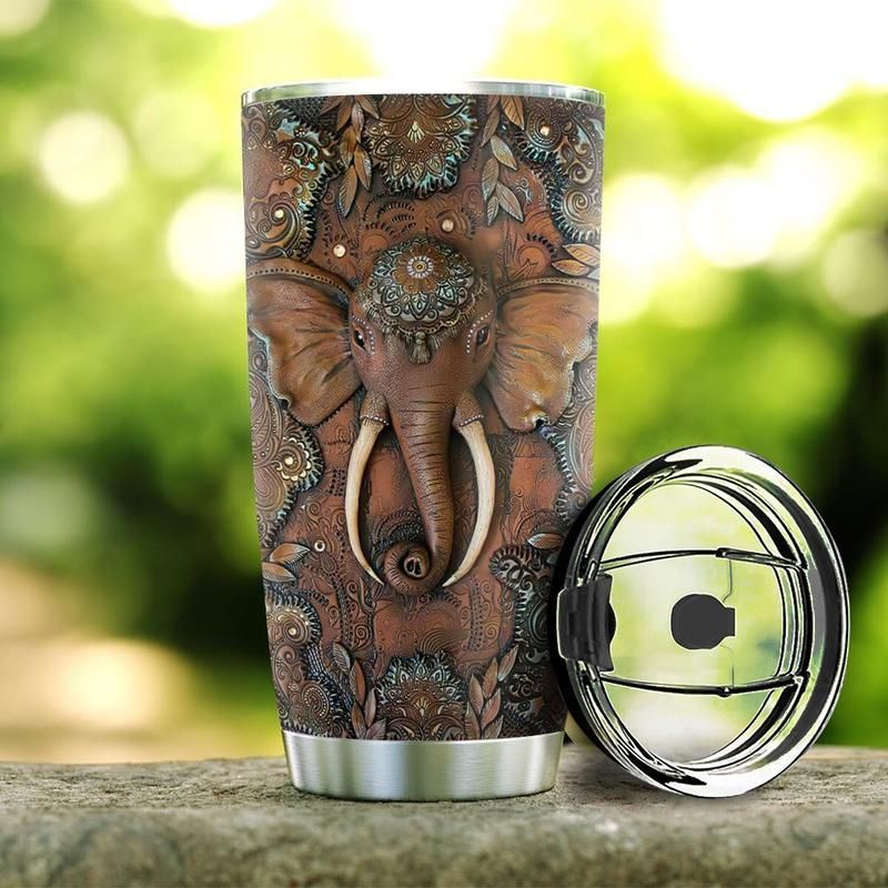 Blueztumbler Elephant Leather Stainless Steel  Cup