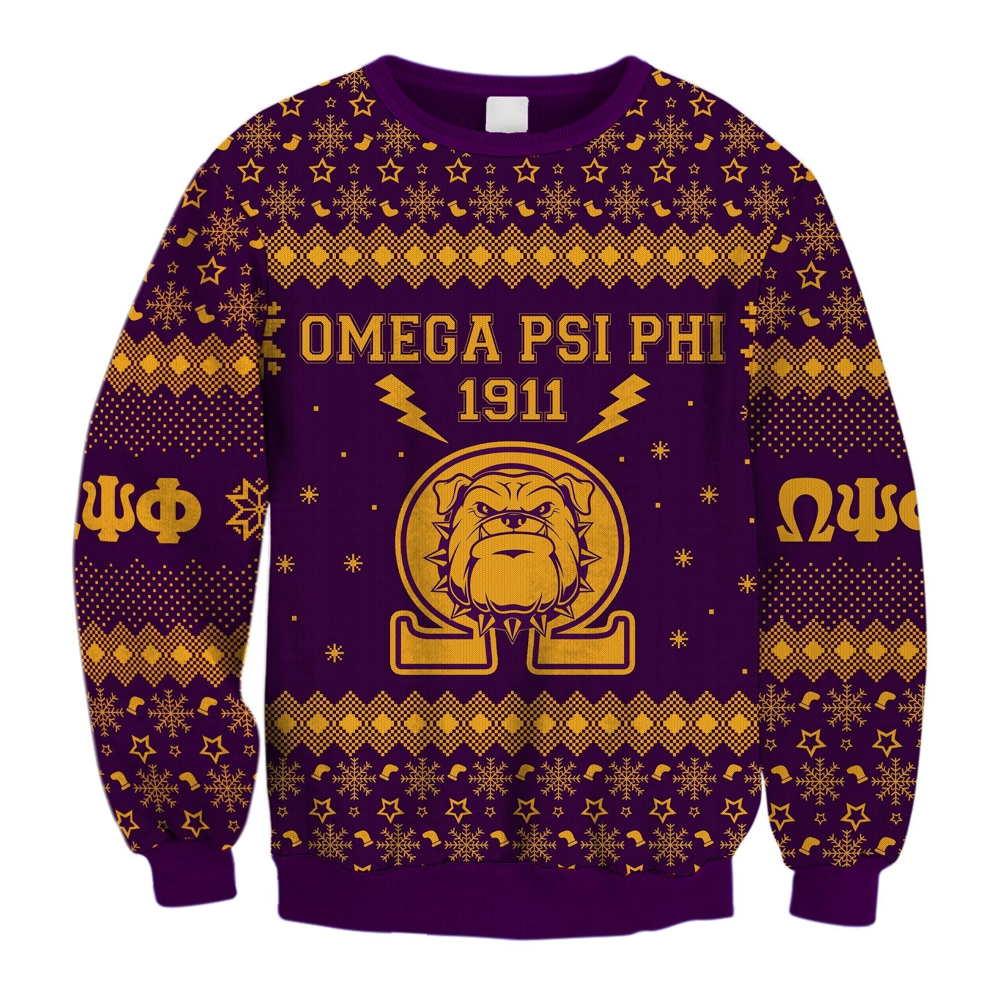 Fraternity Sweatshirt – Lux Omega Psi Phi Bulldogs Thunder Christmas Crewneck Sweatshirt