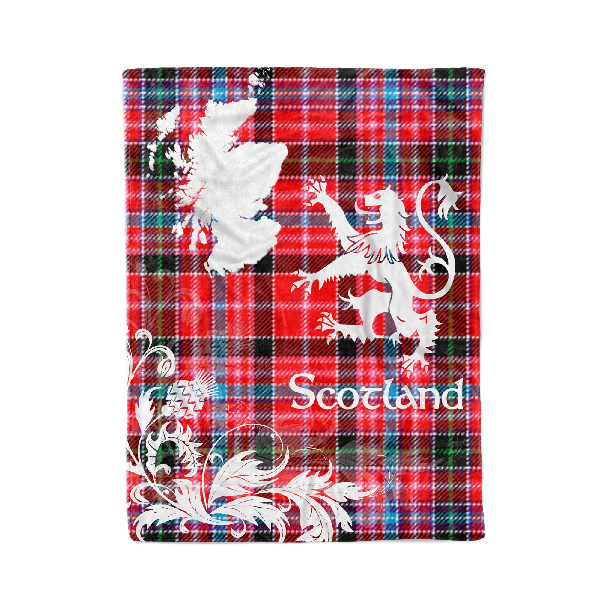 Tartan Plaid Fleece Blanket Tartan Blanket Thistle And Lion Scottish Clan Pitblado Plaid Blanket