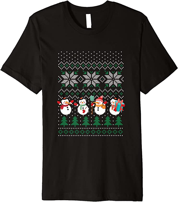 Ugly Christmas X-Mas Tree Snowman Santa Claus New Year Snow Premium T-Shirt