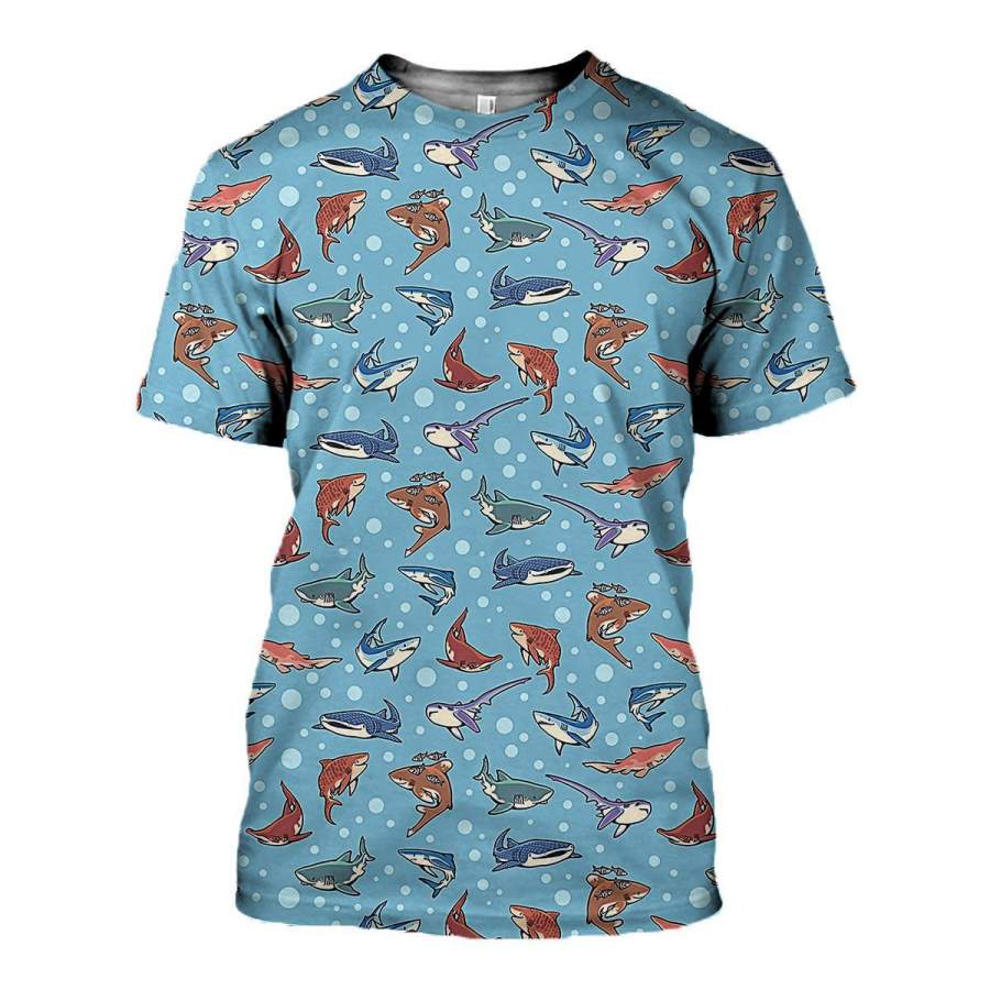 3D All Over Printed Sharks Shirts and Shorts