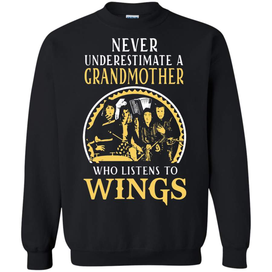 AGR Never Underestimate A Grandmother Who Listens To Wings Sweatshirt