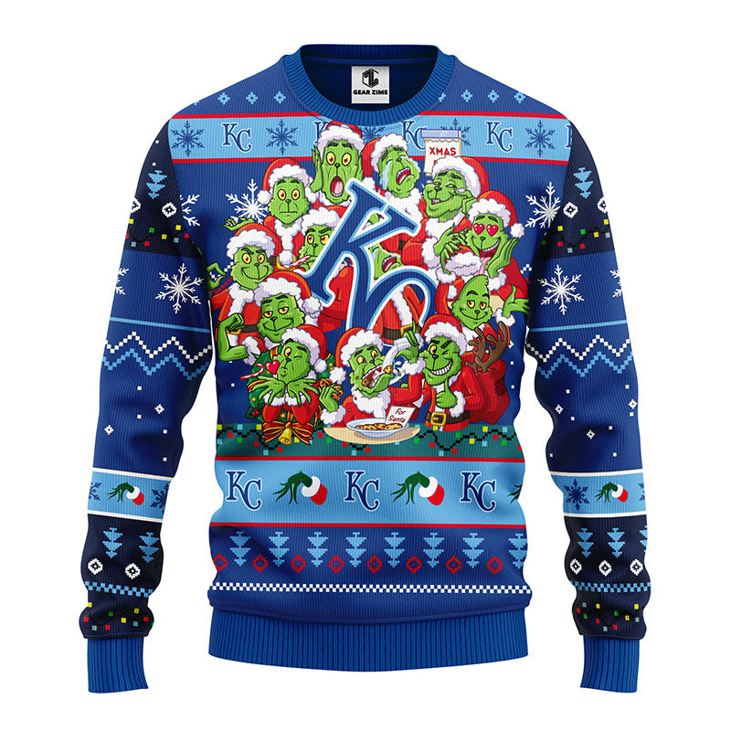 Kansas City Royals 12 Grinch Xmas Day Christmas Ugly Sweater