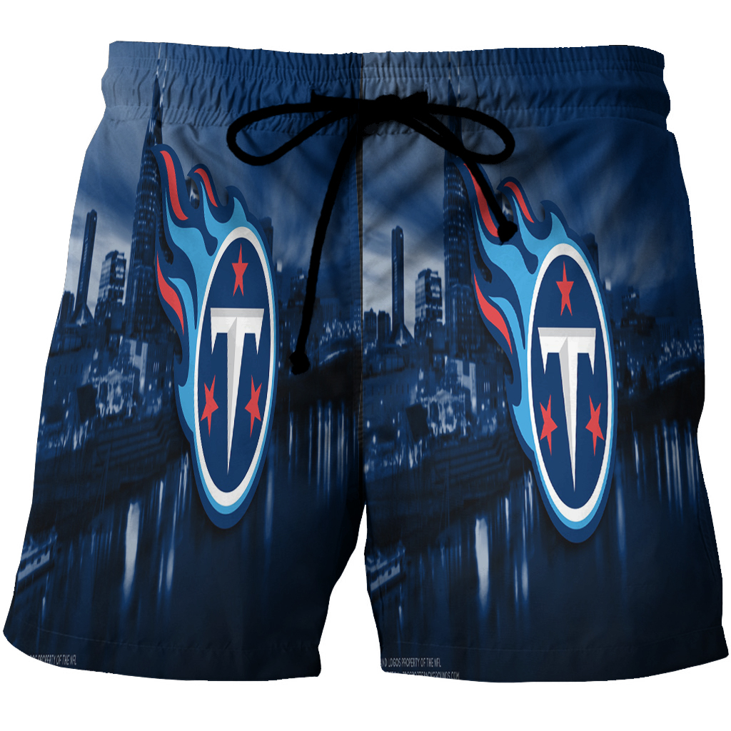 Tennessee Titans Emblem V3 3D All Over Print Summer Beach Hawaiian Short