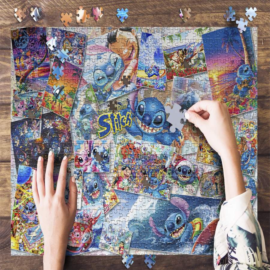 Stitch Wooden Jigsaw Puzzle, Stitch Puzzle, Gift For Anime Lovers