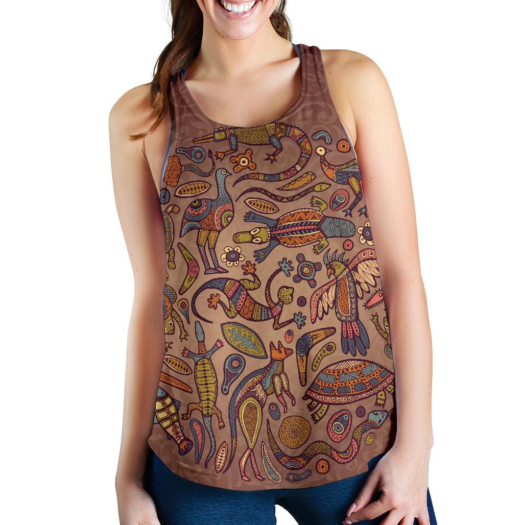 Racerback Tank – Aboriginal Patterns Tank Top Animal Art