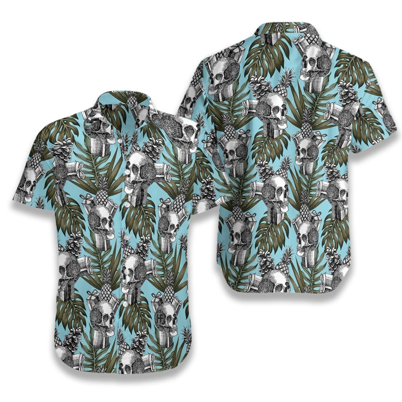 Skull Gift Pine Apple Cone Tropical 0207 Hawaii Shirt Ha99703