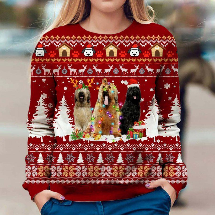 Briard Christmas – Ugly Christmas Sweatshirt – 3D Sweatshirt