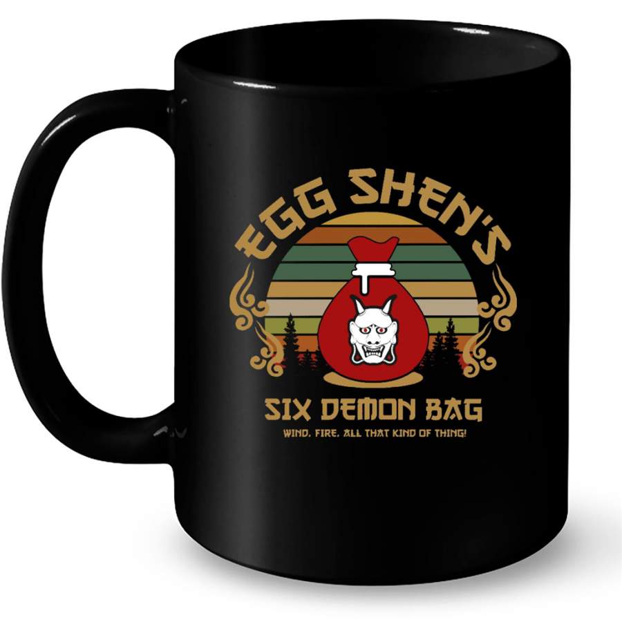 Egg Shen’s Six Demon Bag Wind Fire All That Kind Of Thing, Classic Vintage Retro – Full-Wrap Coffee Black Mug