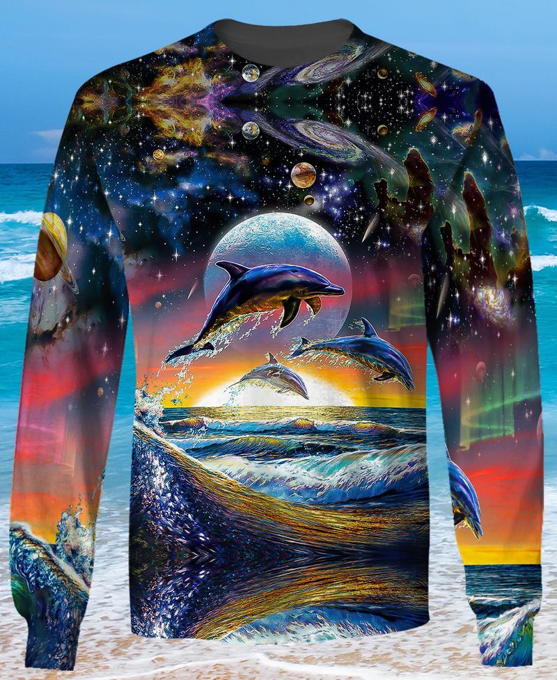 Galaxy Dolphin 3D Full Print Sweatshirt