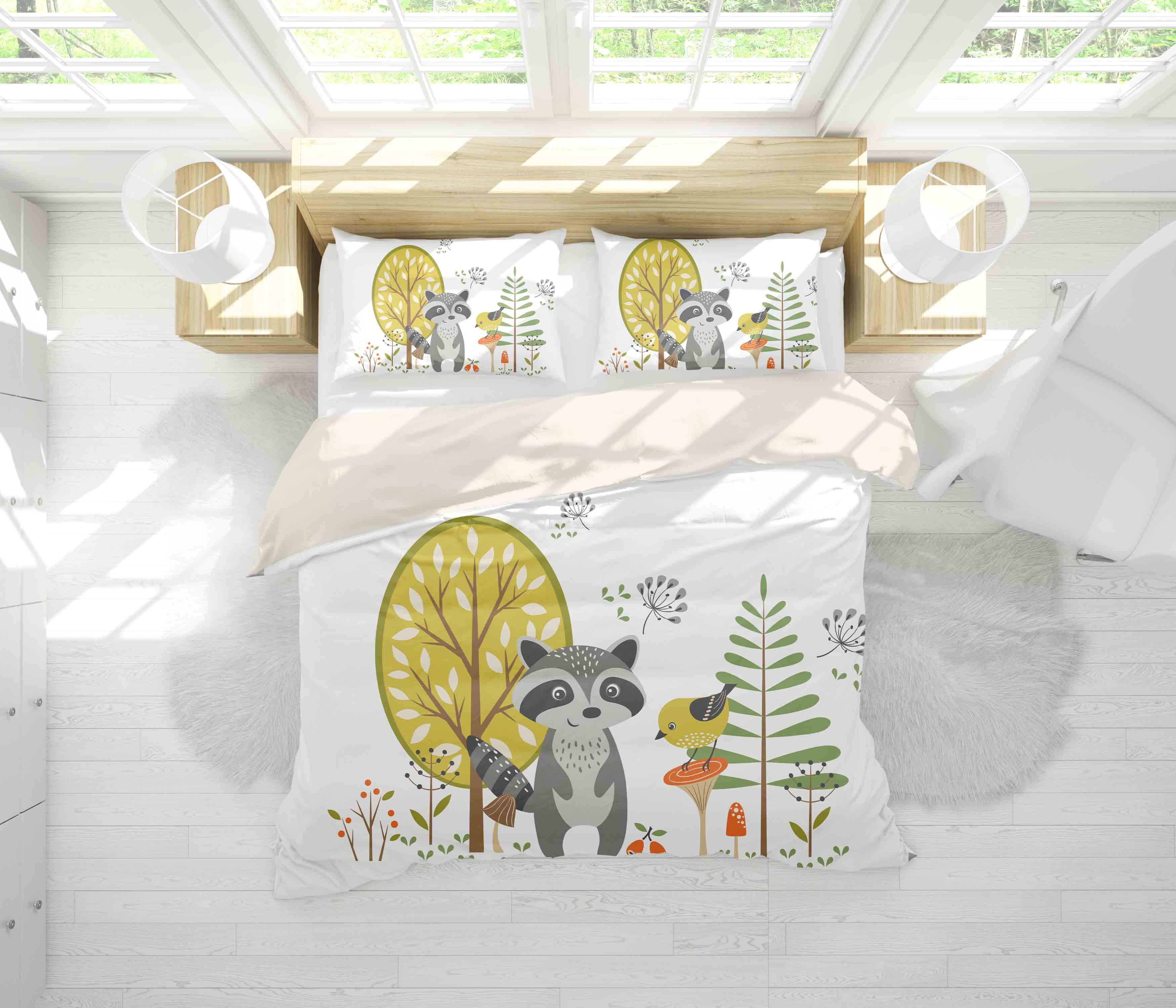 3D Color Cartoon Animals Procyon Lotor  Quilt Cover Set Bedding Set Pillowcases  16